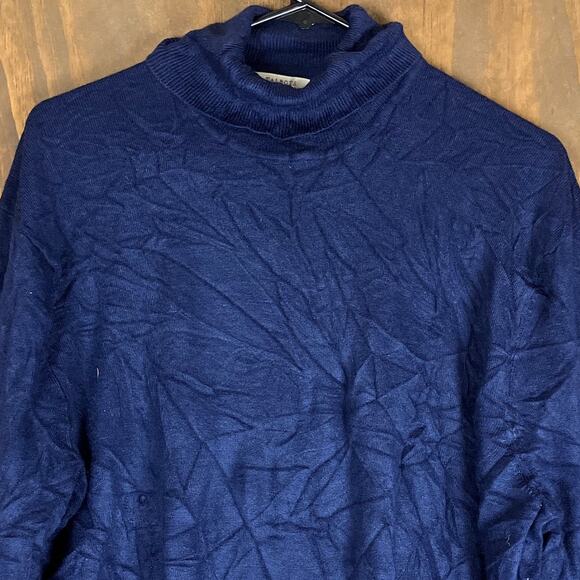 Talbots Womens Sweater Dark Blue Turtleneck Knit Pull Over Normcore XLarge - Picture 2 of 12